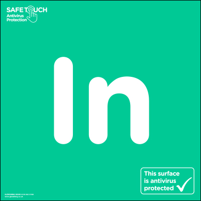 In SafeTouch door sticker