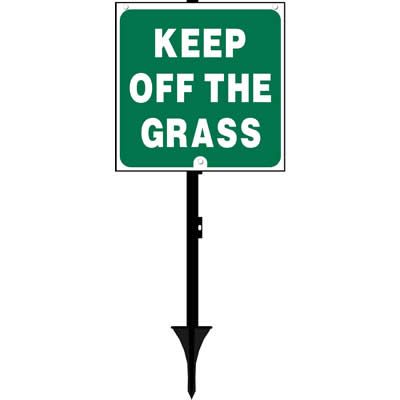 Keep off the grass (T-cade) sign