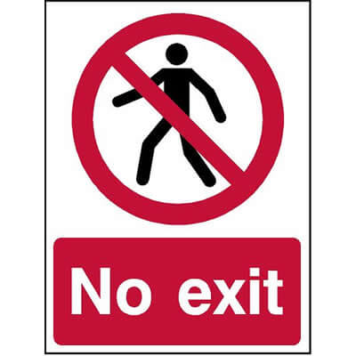 No exit sign