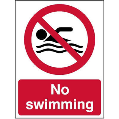 No swimming sign