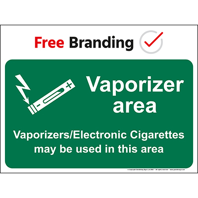 Vaporizer area sign