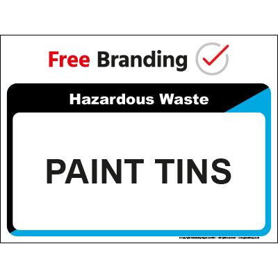 Paint Tins Hazardous Waste Sign (Quickfit) 