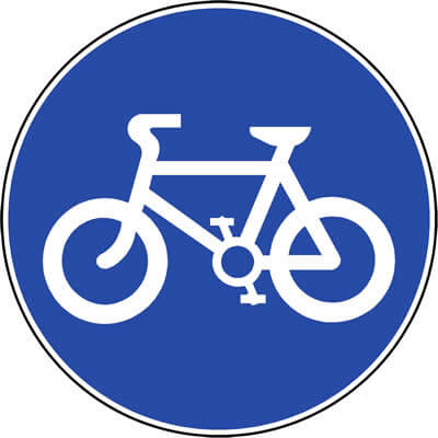 Cycle route sign