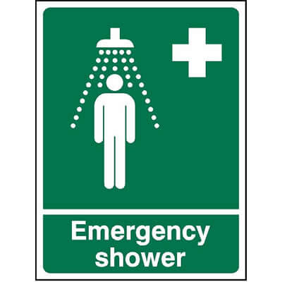 Emergency shower sign