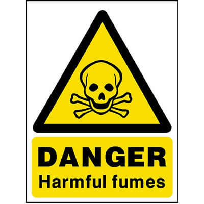 Danger harmful fumes sign